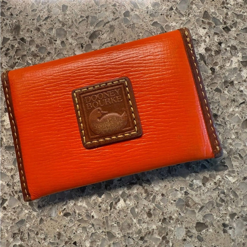 Dooney & Bourke Orange Leather Card Holder